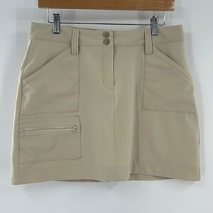 World Wide Sportsman Khaki Tan Outdoor Fishing Skort Size 6 Stretch Cargo Pocket